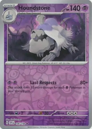 Scarlet & Violet Houndstone #106/198 reverse holo